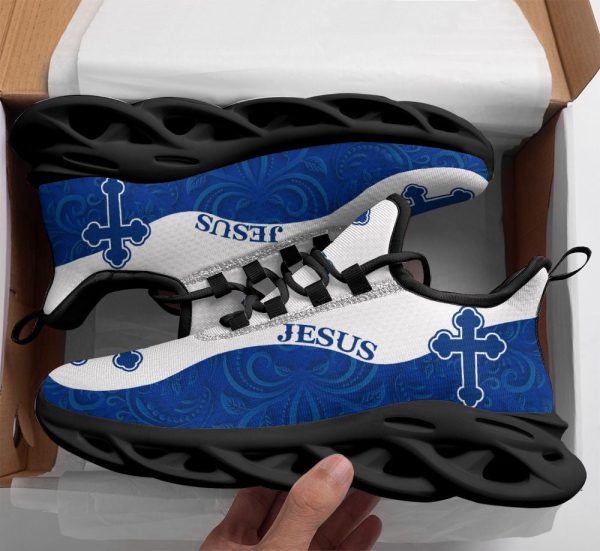 Jesus Running Sneakers Blue White Max Soul Shoes For Men And Women