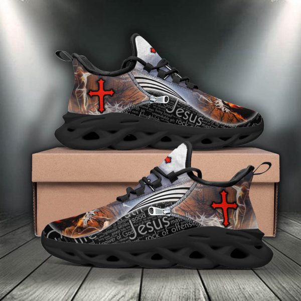 Jesus Running Sneakers Black White Max Soul Shoes For Men And Women