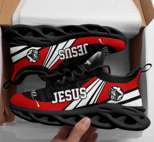 Jesus Running Sneakers Black And Red Max Soul Shoes For Men And Women