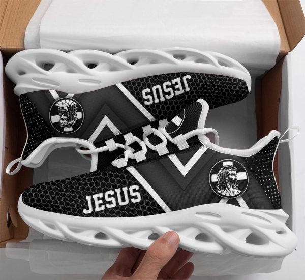 Jesus White And Black Running Sneakers Max Soul Shoes For Men And Women
