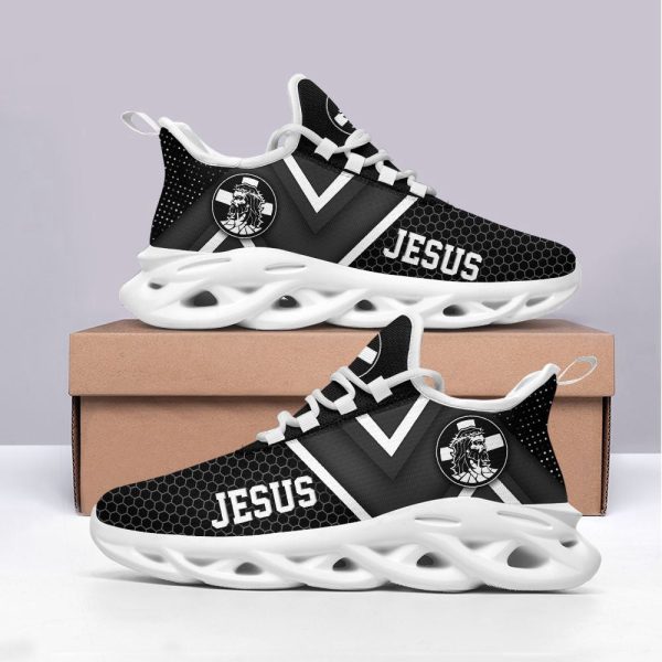 Jesus White And Black Running Sneakers Max Soul Shoes For Men And Women