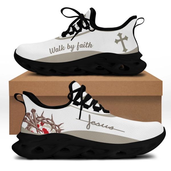 White Jesus Walk By Faith Running Sneakers Max Soul Shoes For Men And Women