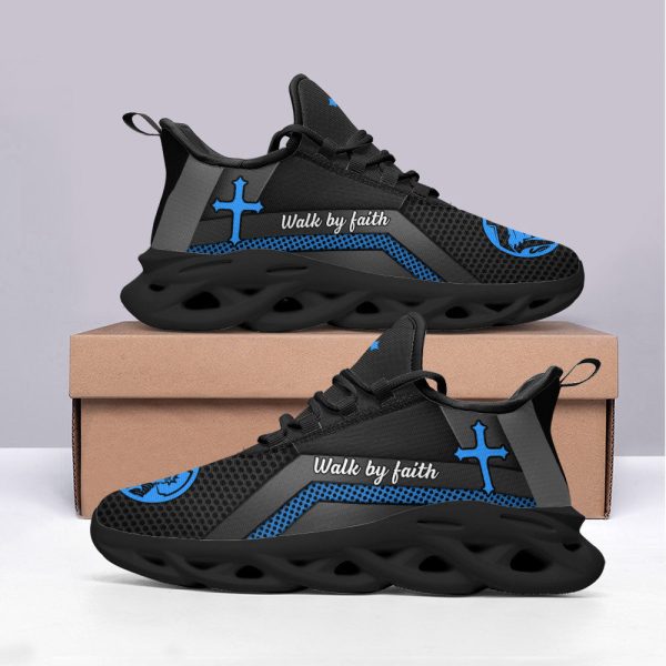 Jesus Walk By Faith Running Sneakers Blue Max Soul Shoes For Men And Women