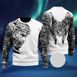 Jesus Tattoo Ugly Christmas Sweater 3D…