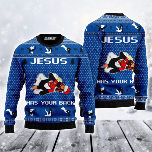 Jesus & Satan Ugly Sweater, Jesus…