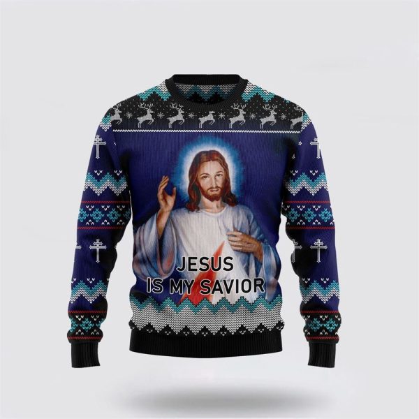 Jesus Is My Savior Ugly Christmas Sweater, Jumper – Gifts For People Who Love Jesus