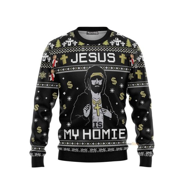 Jesus My Homie Christmas Ugly Sweater, Ugly Christmas Sweater For Men And Women
