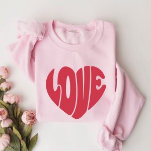 Love Heart Valentine Sweatshirt, Womens Valentines…