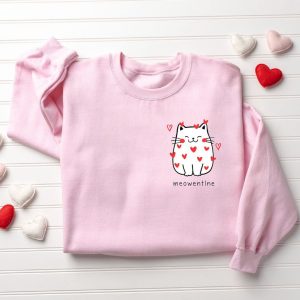 Cute Cat Valentine Sweatshirt, Cat Lover…