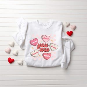 Cute Teacher Valentine Sweatshirt, Retro Heart…