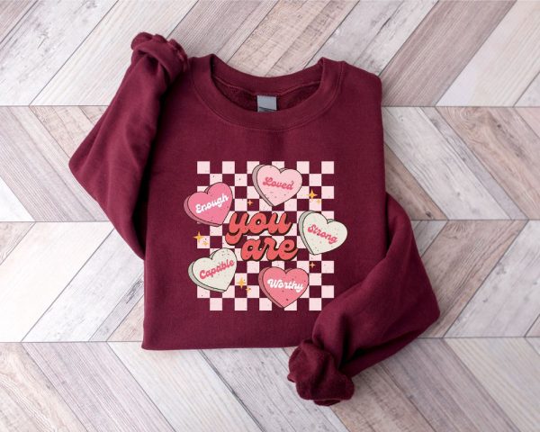 Cute Teacher Valentine Sweatshirt, Retro Heart Sweatshirt, Best Gift For Lover