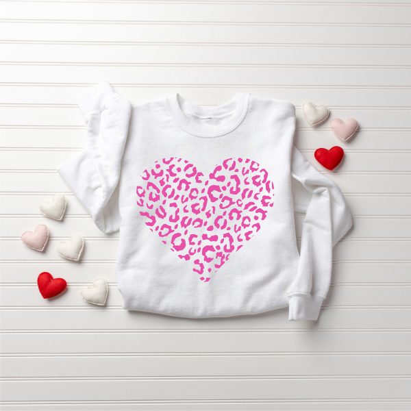 Leopard Heart Sweatshirt, Love Sweatshirt, Valentines Sweatshirt, Gift For Lover