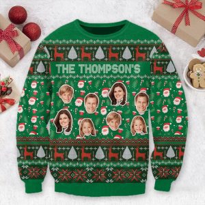 Custom Face Christmas Family Ugly Sweater,…