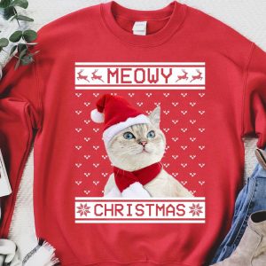 Meowy Christmas Personalized Custom Photo Cat…