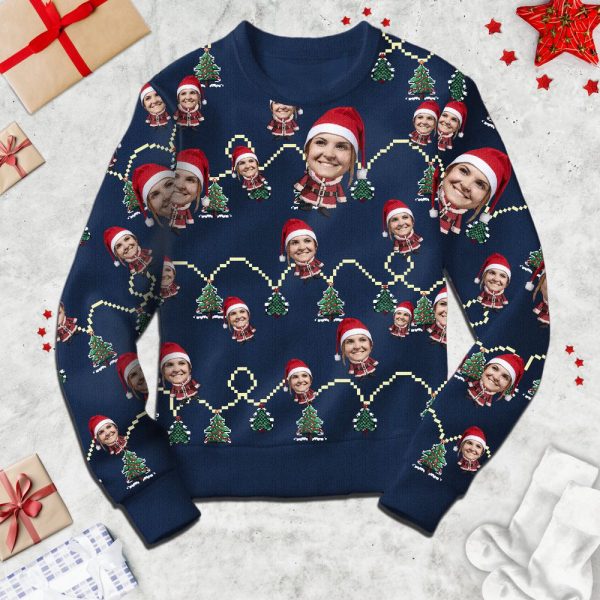 Personalized Face Christmas Family Snowman, Custom Photo Ugly Sweater, Gift For Family