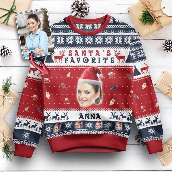 Custom Face Christmas Family Silly Xmas Leds, Personalized Photo Ugly Sweater For Men Women