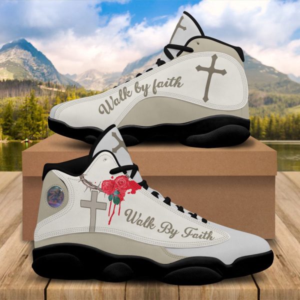 Walk By Faith Jesus Basketball Shoes, Unisex Basketball Shoes For Men Women