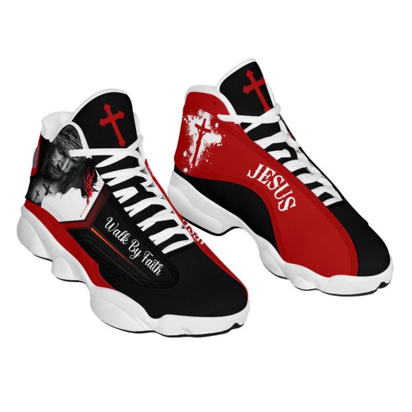 Walk By Faith PersonalizedJesus Basketball Shoes, Unisex Basketball Shoes For Men Women