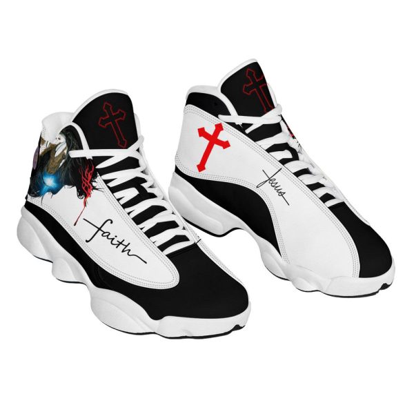 Jesus Faith Portrait Art Basketball Shoes, Unisex Basketball Shoes For Men Women
