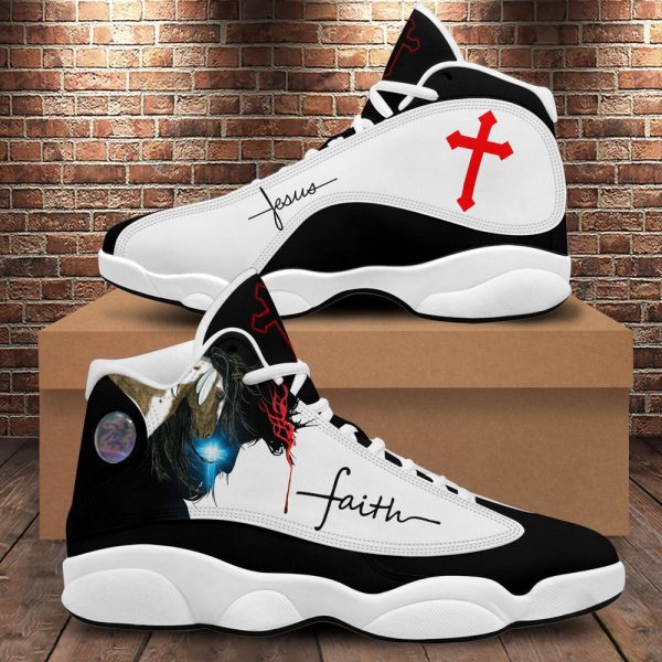 Jesus Faith Portrait Art Basketball Shoes, Unisex Basketball Shoes For Men Women
