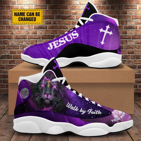 Walk By Faith Jesus Galaxy Basketball Shoes, Unisex Basketball Shoes For Men Women