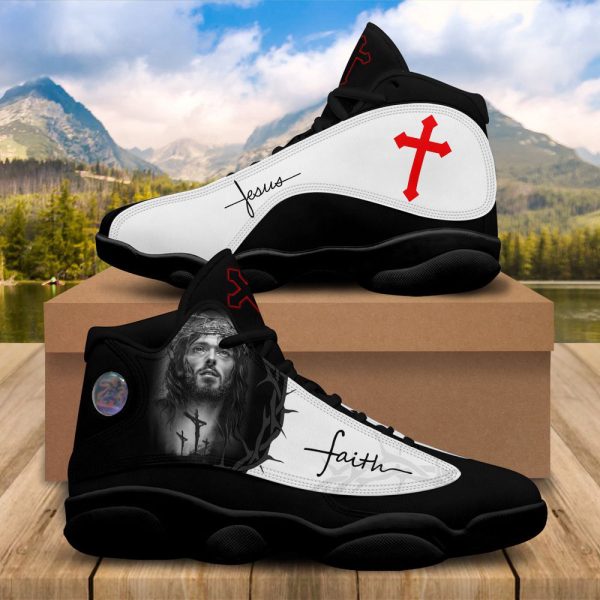 Jesus Portrait Art And Faith Basketball Shoes, Unisex Basketball Shoes For Men Women