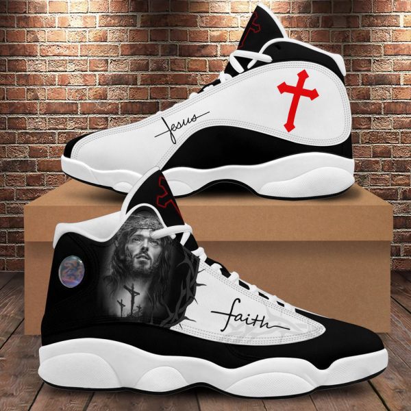 Jesus Portrait Art And Faith Basketball Shoes, Unisex Basketball Shoes For Men Women