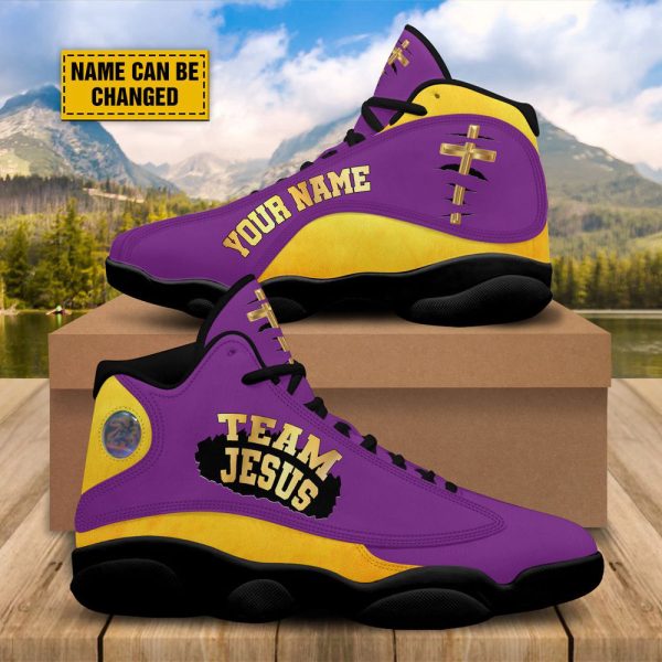 Team Jesus Personalized Purple Jesus Basketball Shoes, Unisex Basketball Shoes For Men Women