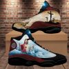 Cross Jesus Portrait Art With Heart Basketball Shoes, Unisex Basketball Shoes For Men Women