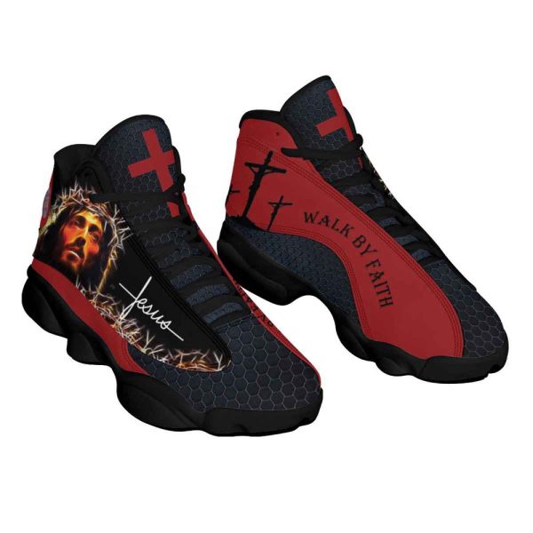 Jesus Walk By Faith , Christian Shoes, Jesus Shoes, Unisex Basketball Shoes For Men Women