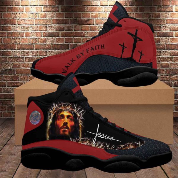 Jesus Walk By Faith , Christian Shoes, Jesus Shoes, Unisex Basketball Shoes For Men Women