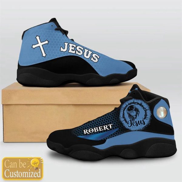 Christian Shoes, Jesus Basic Cool Dark Blue Custom Name Basketball Shoes For Jesus Lovers