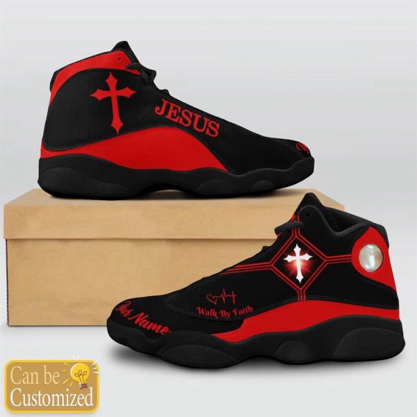 Christian Shoes, Jesus Basic Walk By Faith Custom Name Basketball Shoes For Jesus Lovers