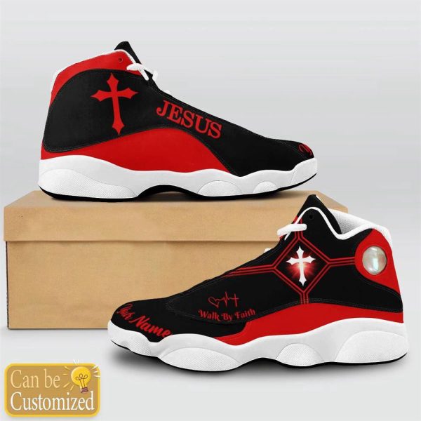 Christian Shoes, Jesus Basic Walk By Faith Custom Name Basketball Shoes For Jesus Lovers