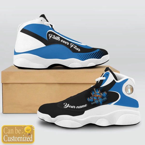 Christian Shoes, Jesus Faith Over Fear Saved My Life Custom Name Basketball Shoes For Men Women