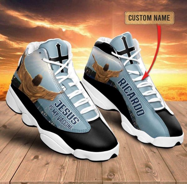 Christian Shoes, Jesus Is My Vaccine Custom Name Basketball Shoes For Men Women