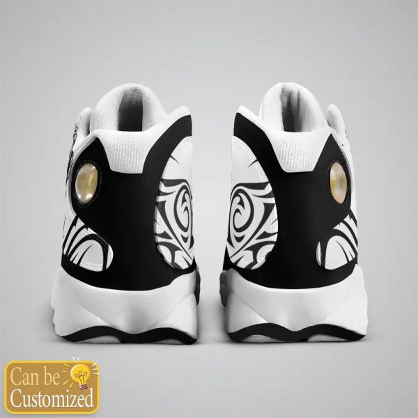 Christian Shoes, Jesus Pattern Custom Name Basketball Shoes Black And White For Men Women