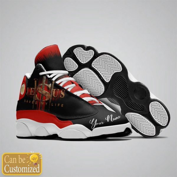 Christian Shoes, Jesus Saved My Life Custom Name Basketball Shoes For Men Women