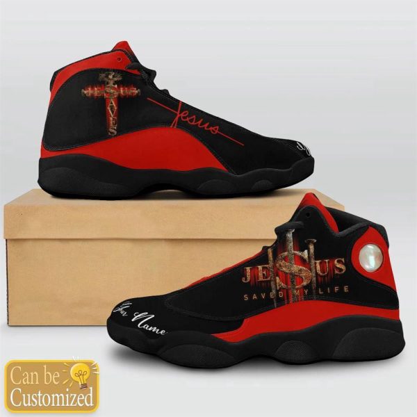 Christian Shoes, Jesus Saved My Life Custom Name Basketball Shoes For Men Women