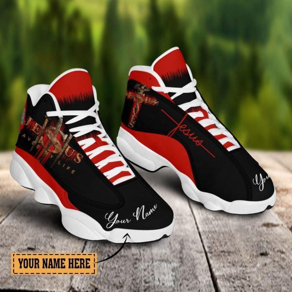 Christian Shoes, Jesus Saved My Life Custom Name Basketball Shoes For Men Women