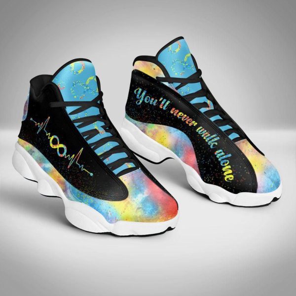 Autism Basketball Shoes, Autism Infinity You Will Never Walk Alone Basketball Shoes For Men Women