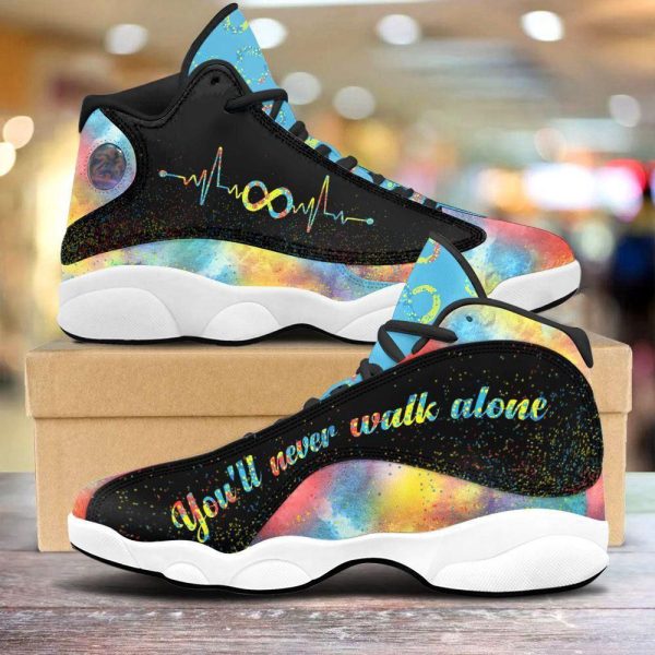 Autism Basketball Shoes, Autism Infinity You Will Never Walk Alone Basketball Shoes For Men Women