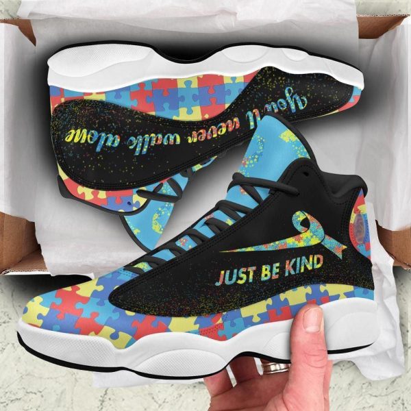 Autism Just Be Kind You Will Never Walk Alone Basketball Shoes  For Men Women