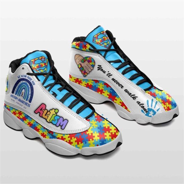 Autism Basketball Shoes, We Wear Blue For Autism Awareness Basketball Shoes For Men Women