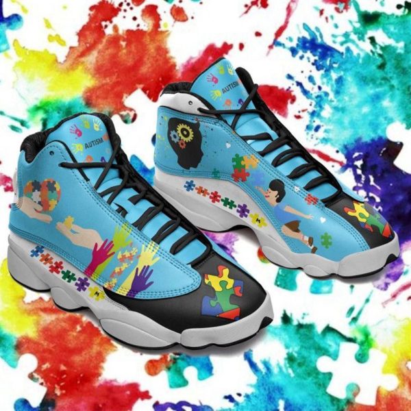 Autism Basketball Shoes, You Will Never Walk Alone Autism Awareness Puzzle Basketball Shoes For Men Women