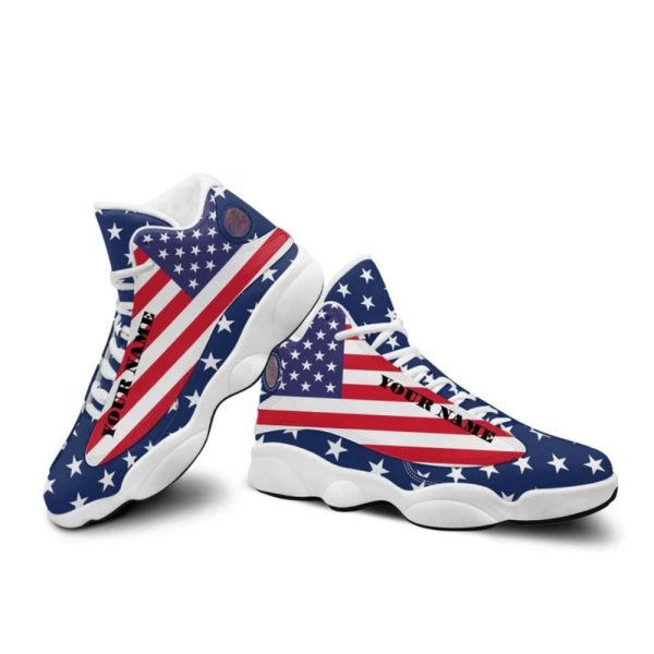 American Flag Simple Flag Shoes Personalized Custom  Basketball Shoes For Men Women