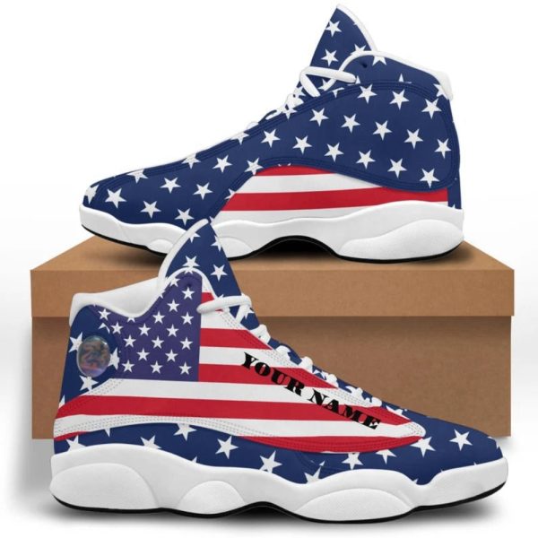 American Flag Simple Flag Shoes Personalized Custom  Basketball Shoes For Men Women