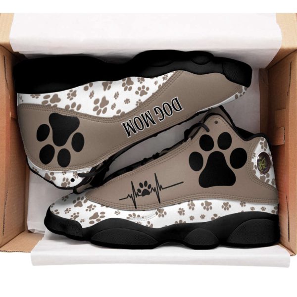 Dog Mom Paw Pattern Shoes Sport Sneaker Curved Basketball Shoes For Men Women