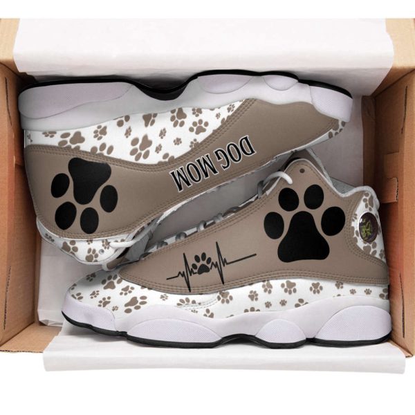 Dog Mom Paw Pattern Shoes Sport Sneaker Curved Basketball Shoes For Men Women