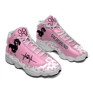Dachshund Dog Paw Pattern Pink Shoes…